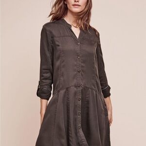 Anthropologie Holding Horses heavy utility canvas dress Size 0 green